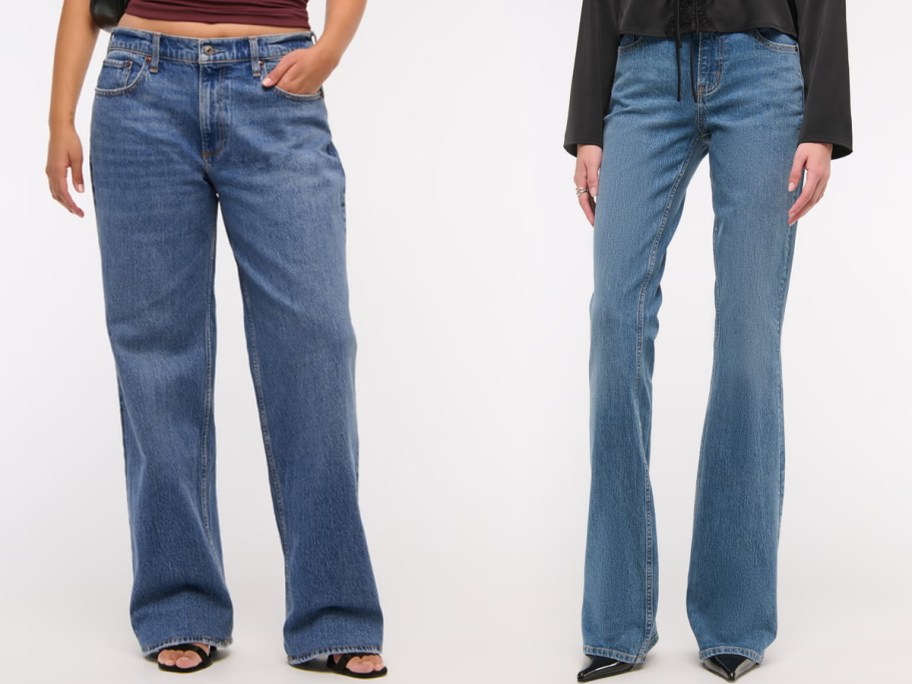 Abercrombie Low Rise Baggy Jeans and Abercrombie Mid Rise Flare Jeans