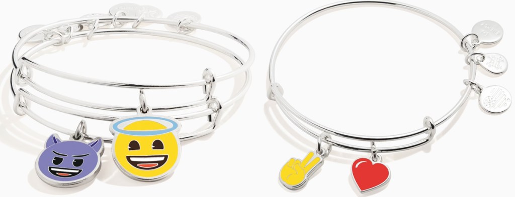 two emoji charm bracelets