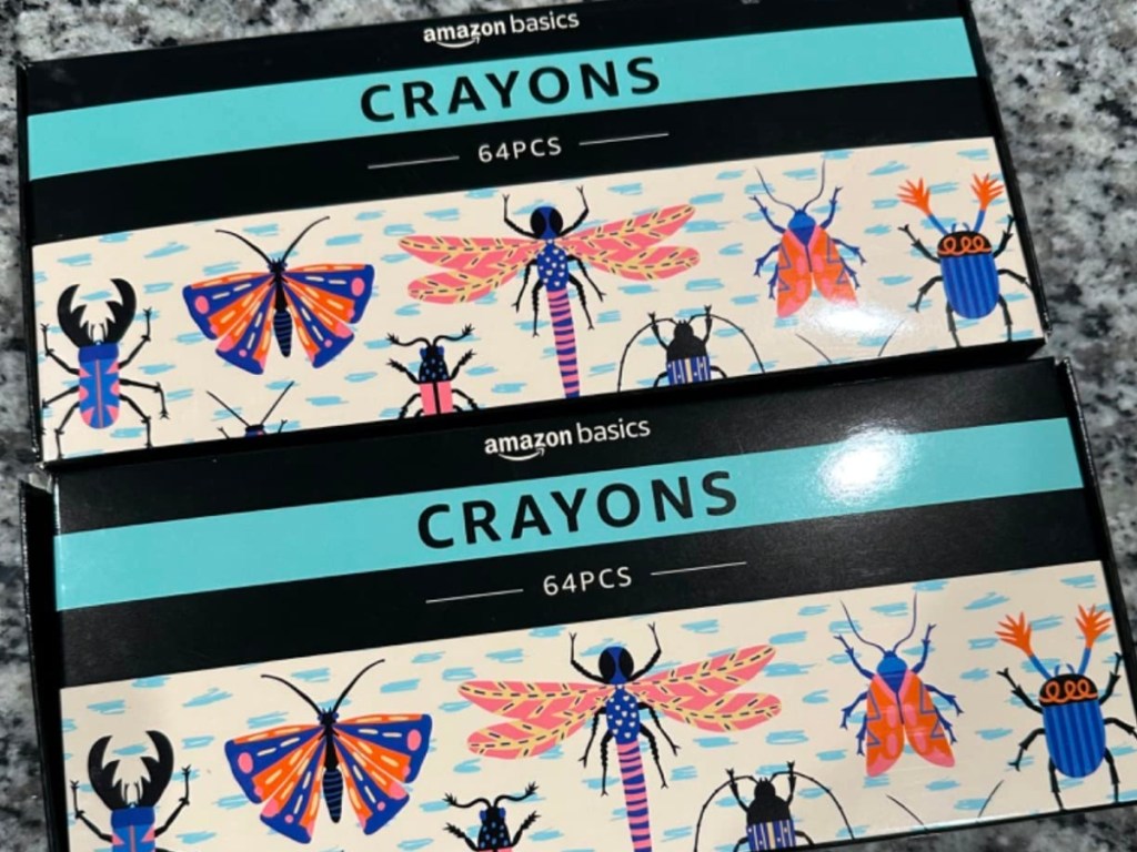 Amazon Basics Crayons w/ Sharpener 64-Count
