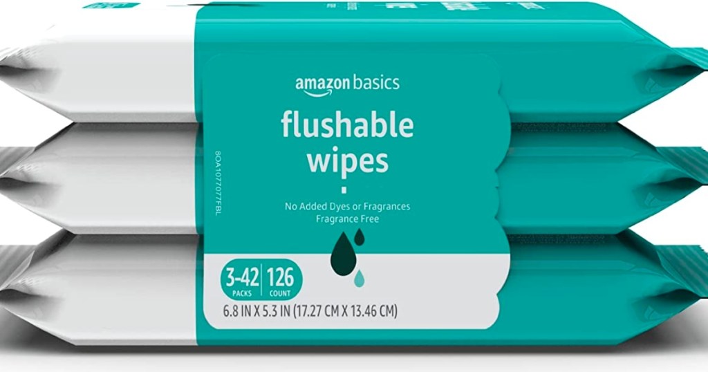 Amazon Basics Flushable Wipes 126-Count