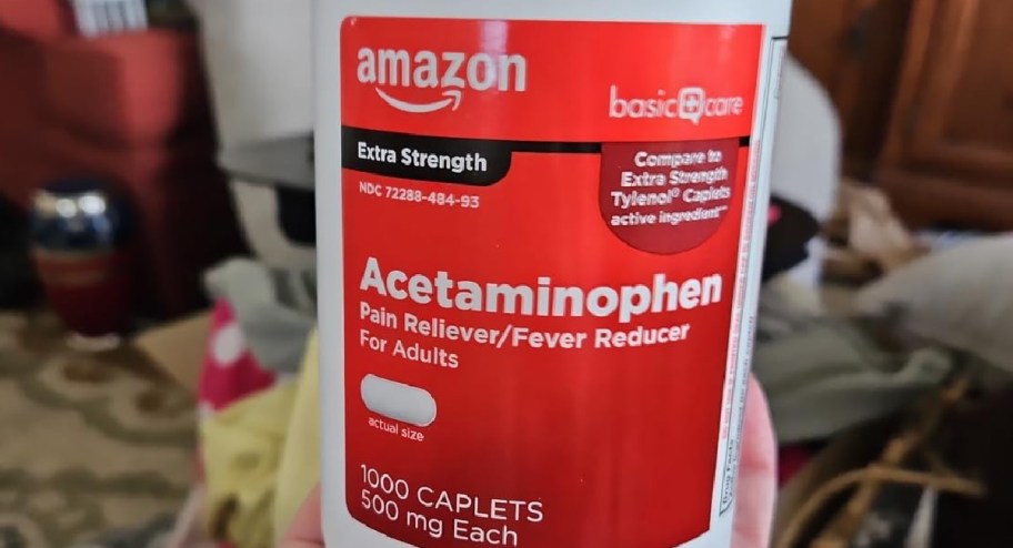 Amazon extra strength pills in hand