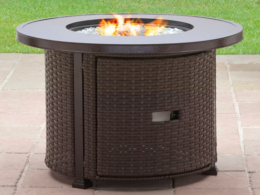Better Homes & Gardens Colebrooke 37" Round Propane Gas Fire Pit Table w/ Glass Beads