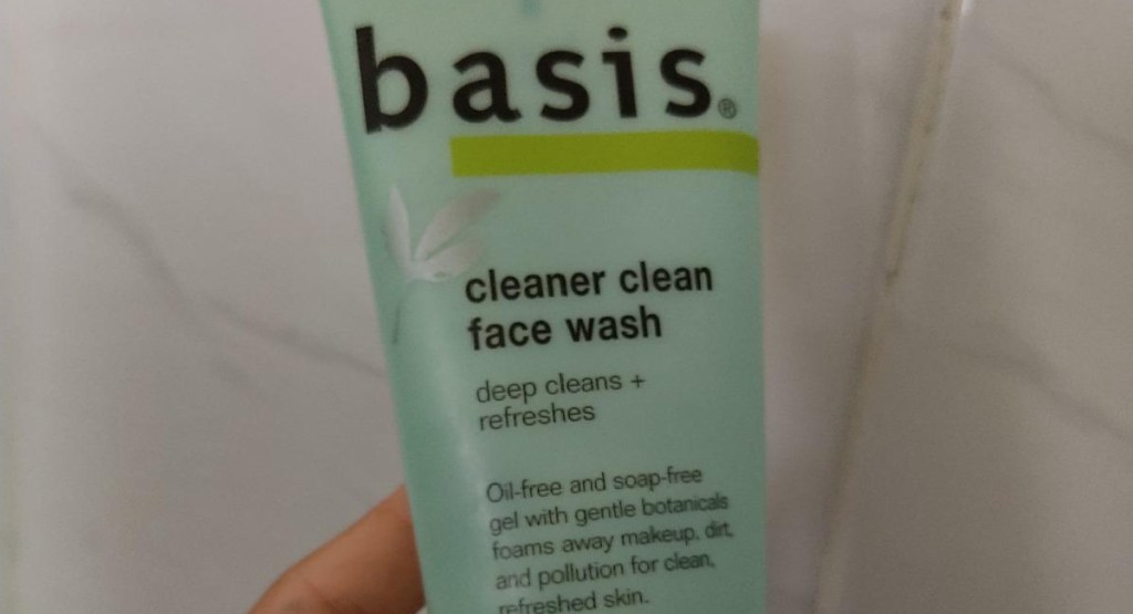 Basis Cleaner Clean Face Wash in woman's hands