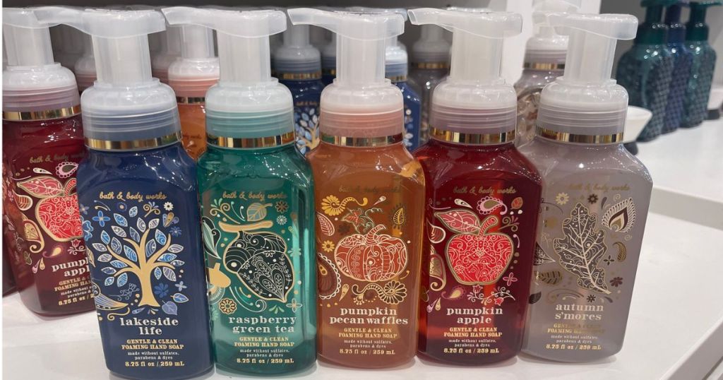 5 bottles of Bath & Body Works Fall Hand Soaps