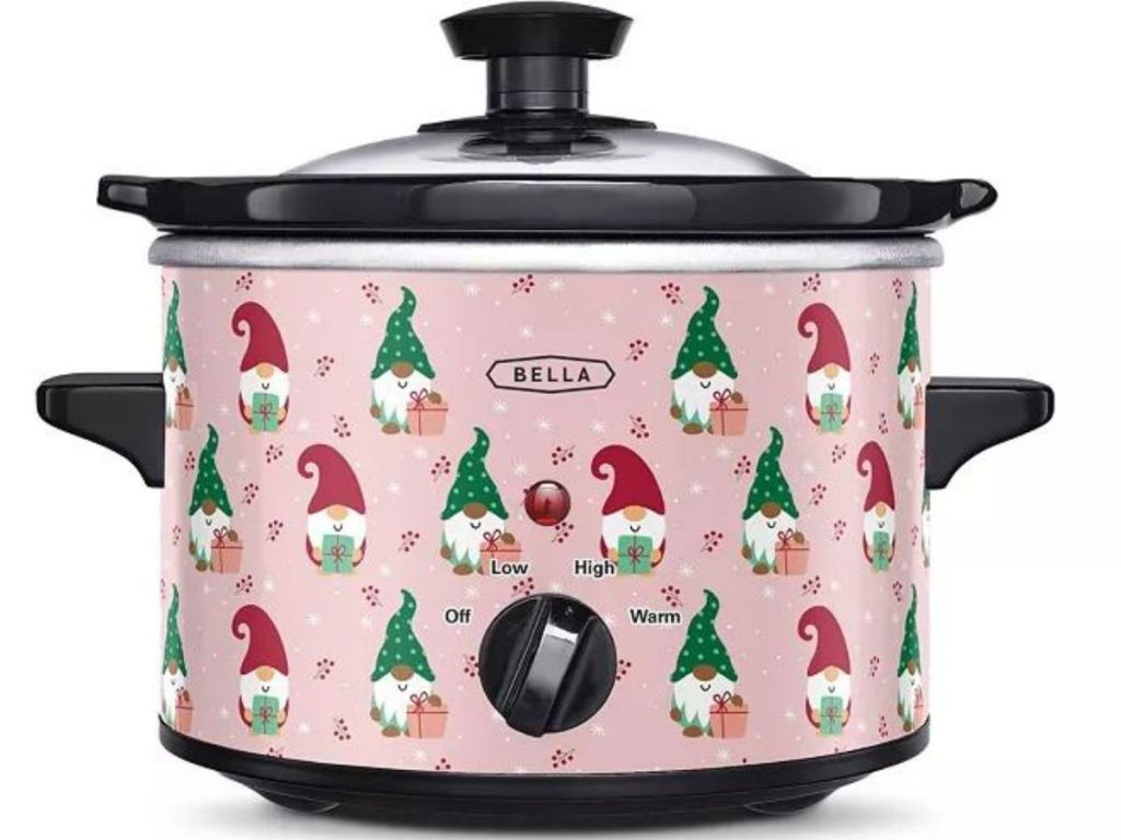 A pink Bella Gnome Slow Cooker
