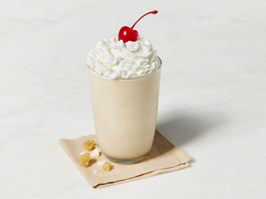 milkshake with whipped cream and cherry