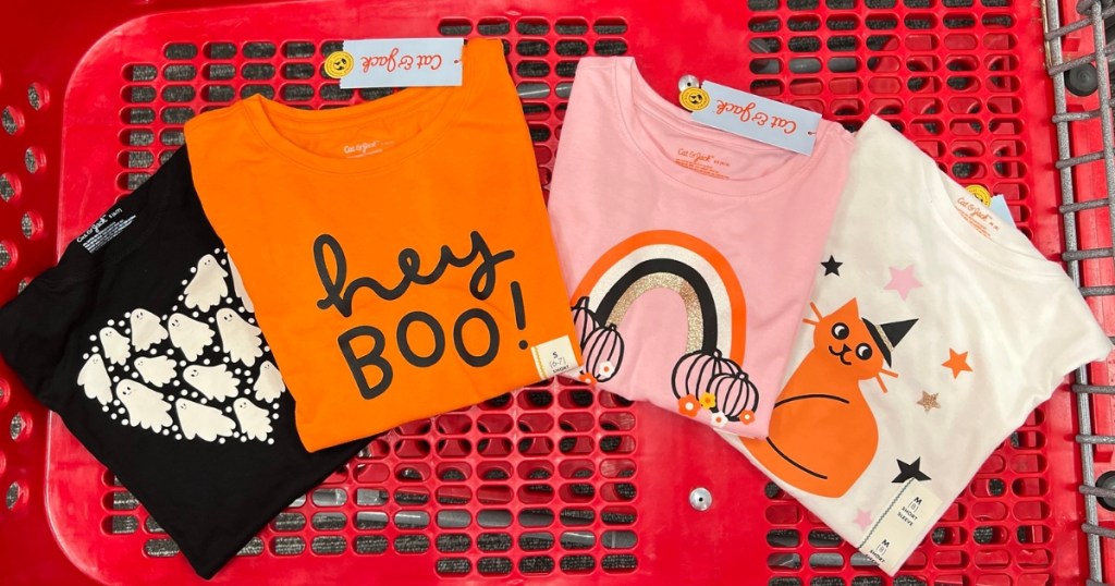 Cat & Jack Girls Halloween Short Sleeve Graphic T-Shirts
