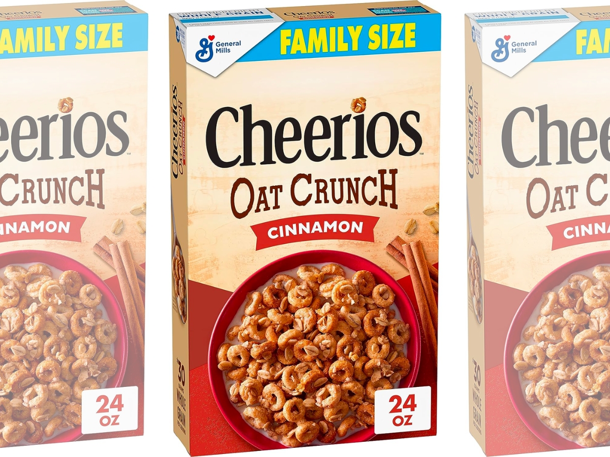 Cheerios Oat Crunch Cinnamon Cereal Family Size 24oz Box