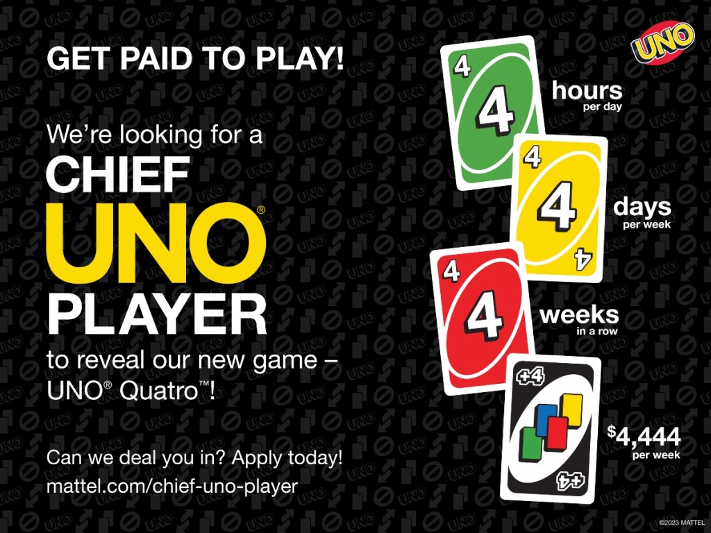 Chief Uno Player job description on black background