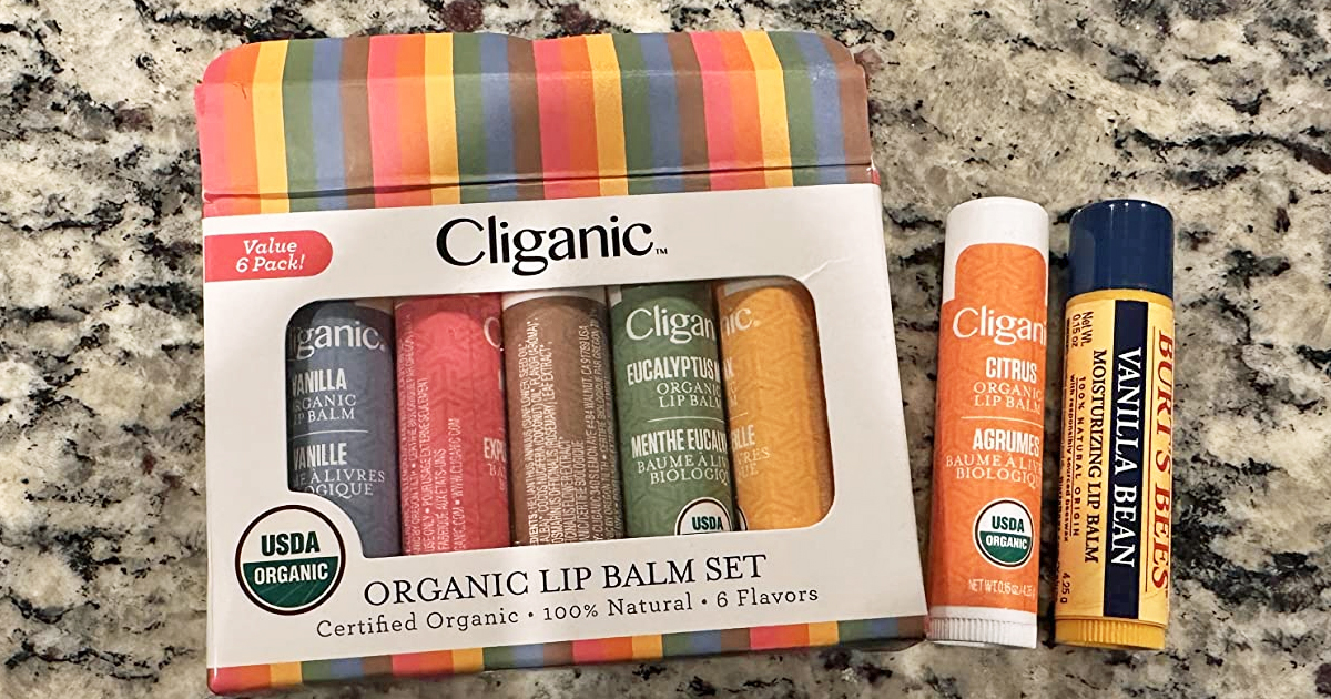 Cliganic Organic Lip Balm 6-Count Set Only $6.49 Shipped on   (Regularly $12)