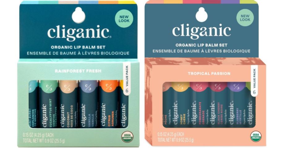 2 boxes of Cliganic lip balm sets