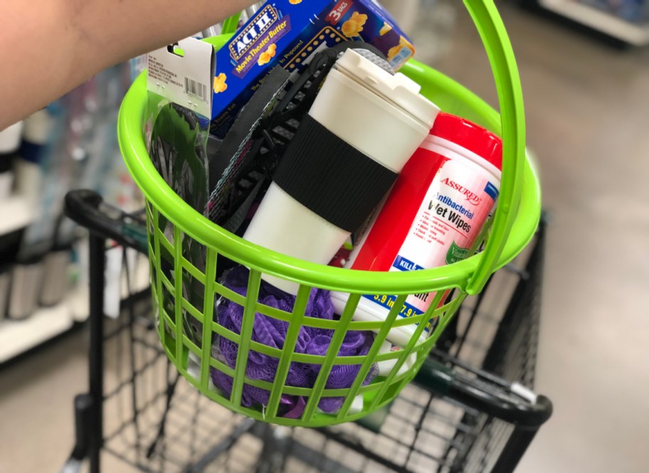 Supplies on counter for basket fillers