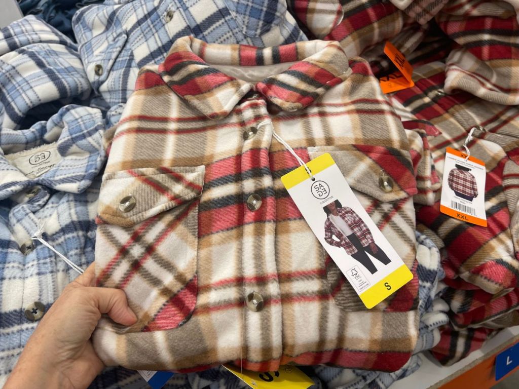 A red, plaid shirt/jacket