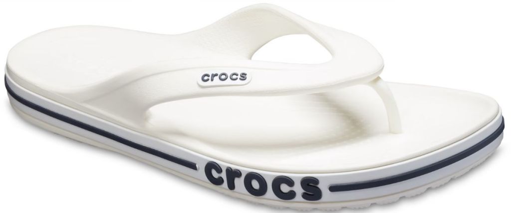 One white Croc flip flop