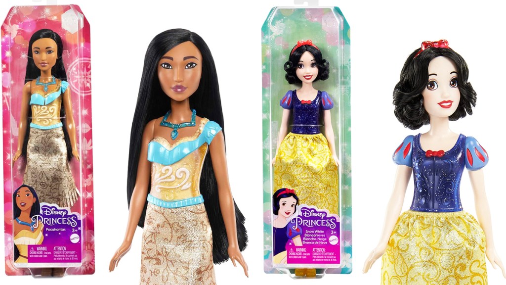 Pochontas and Snow White disney princess dolls