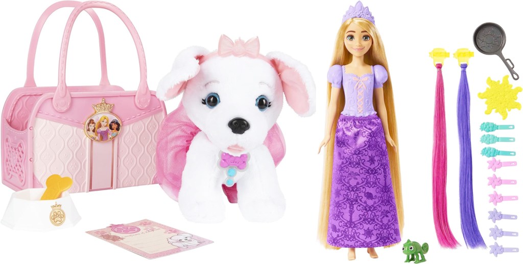 disney princess puppy and Rapunzel toy playsets
