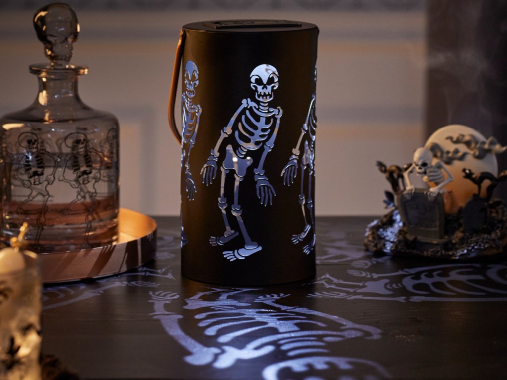 Disney Skeleton Lantern displayed on tabletop