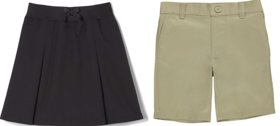 French toast kids uniform skirt and shorts