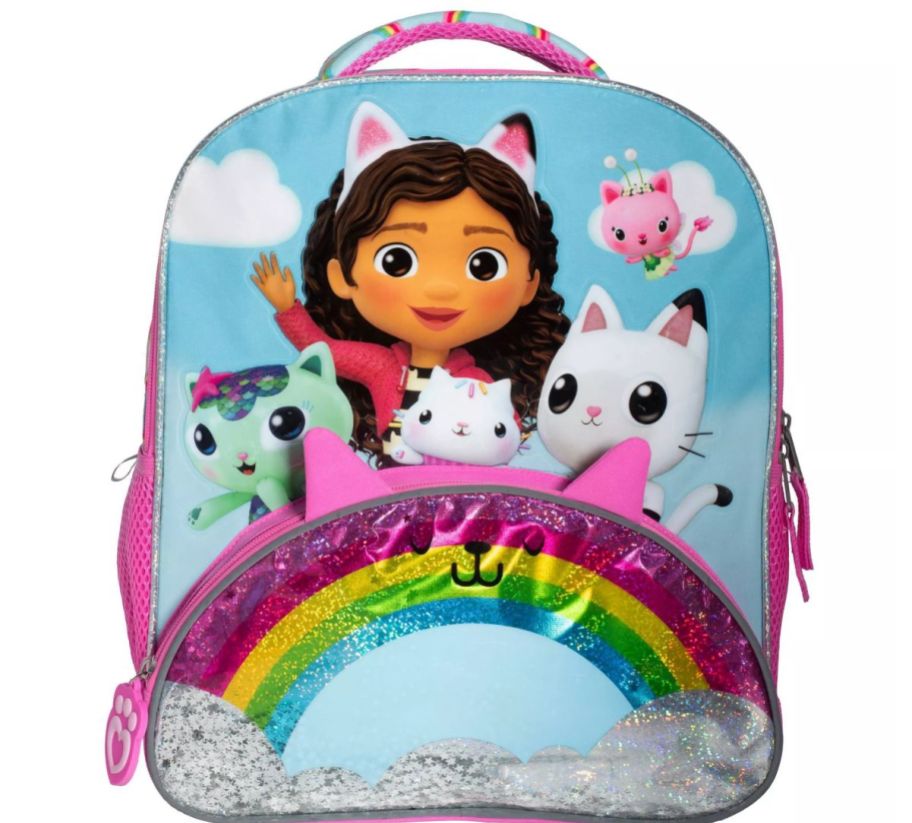a kids backpack with cute character graphics