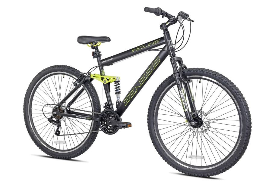 Genesis-29in.-Incline-Mens-Mountain-Bike-in-BlackYellow يتم شحن دراجات وول مارت بسعر يبدأ من 98 دولارًا |  يشمل دراجات هوفي وكينت للأطفال والكبار