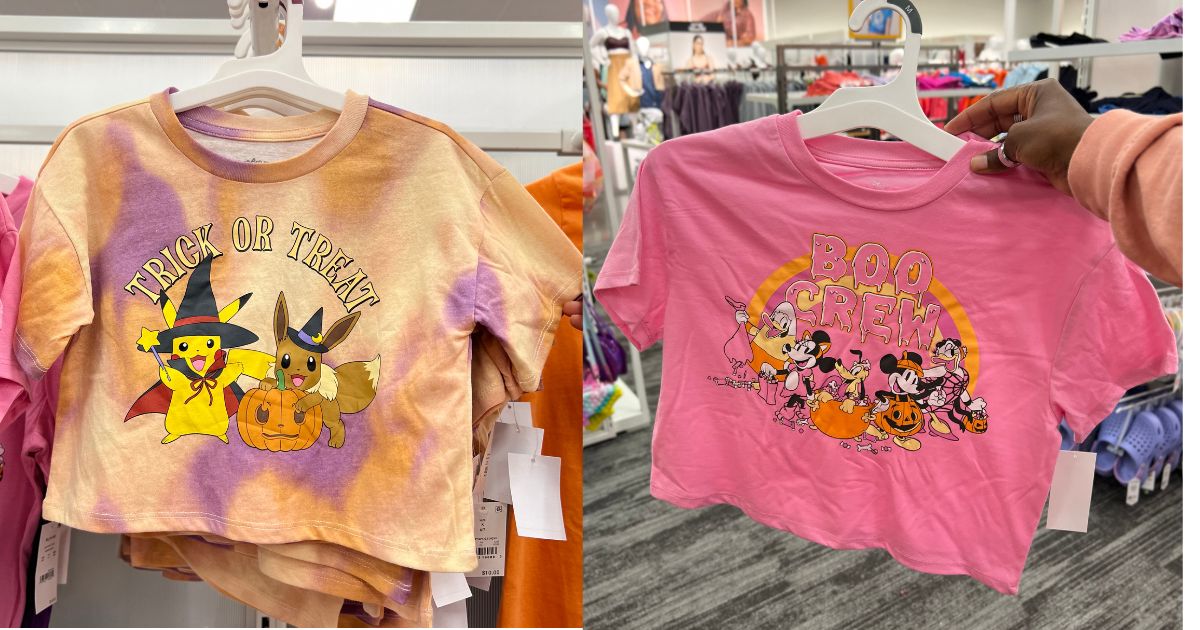 2 Girls' Halloween Short-Sleeve Graphic T-Shirts