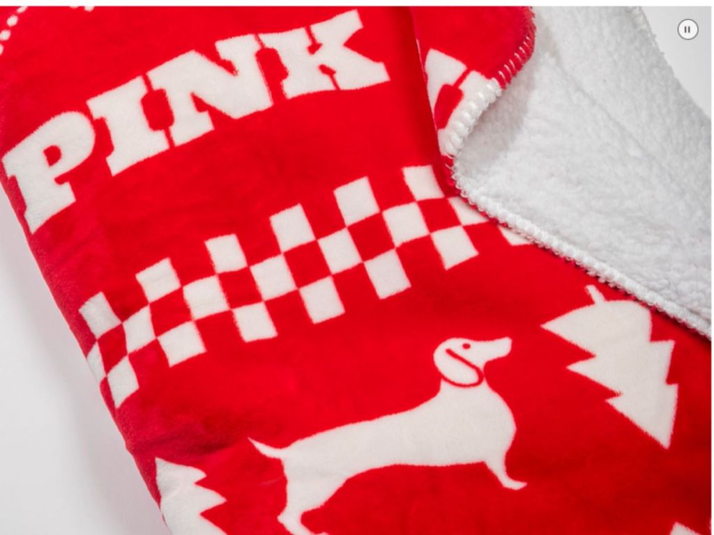 Victoria's Secret PINK Cozy Plush Holiday Fleece blanket