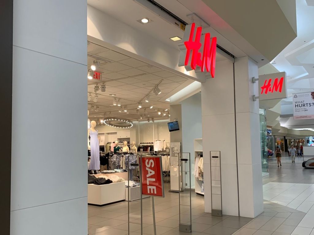 Outside of an H&M Store in a mall