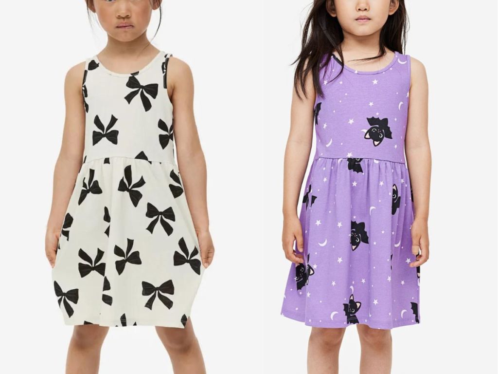 2 girls in H&M summer sleeveless dresses
