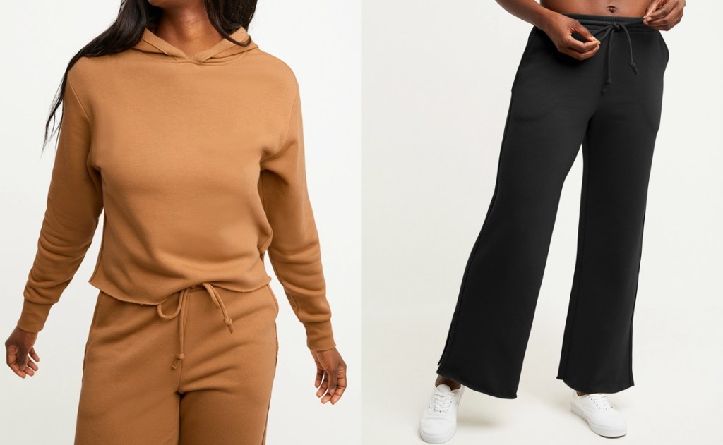 woman in brown hoodie and woman in black sweatpants