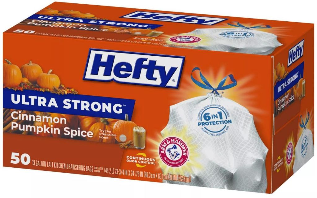 Hefty Pumpkin Spice Trash Bags Bring Cozy Fall Vibes to Your Trash Can