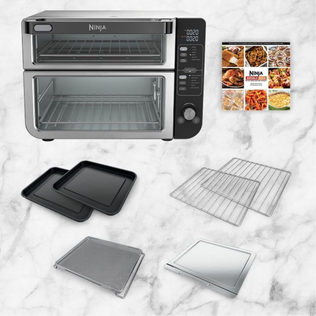 Ninja 12-in-1 Double Oven with FlexDoor shown with included accessories
