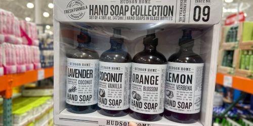 Hudson Home 4-Piece Hand Soap Collection w/ Glass Bottles Only $12.49 at Costco