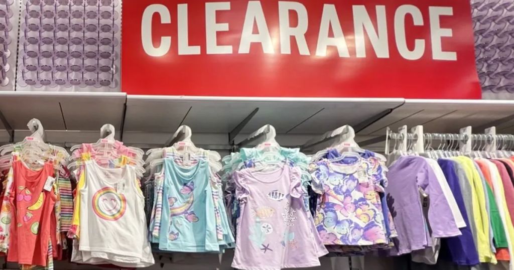 The Childrens Place Clearance Section with Clearance Sign in store