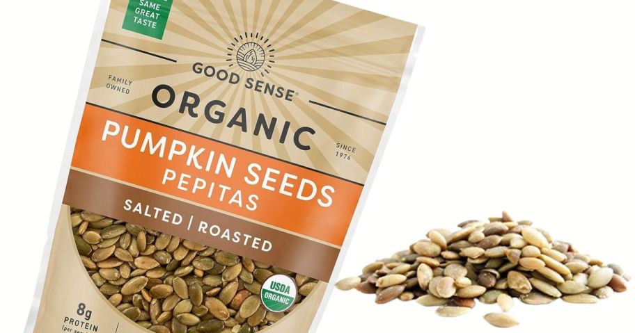 Good Sense Roasted & Salted Organic Pumpkin Seeds 6oz Bag