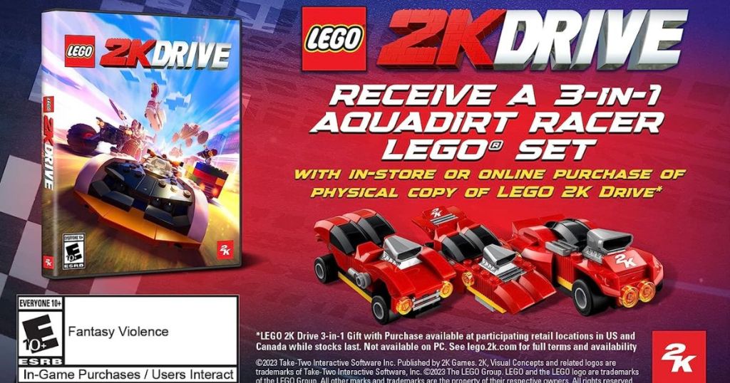 LEGO 2K Drive Game with a FREE 3-in-1 Aquadirt Racer LEGO Set