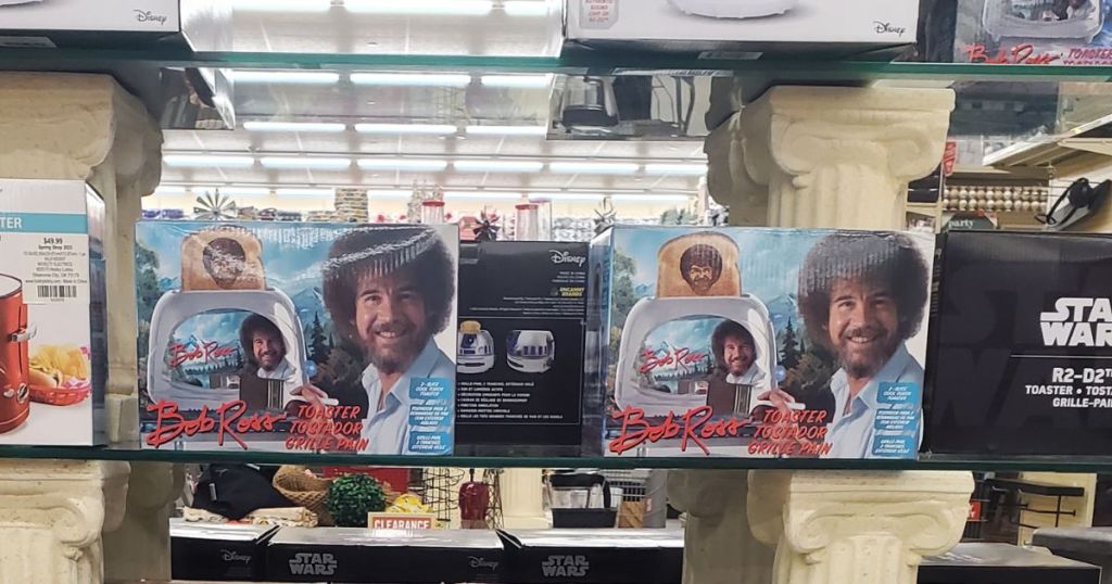2 Bob Ross Toasters on display in store