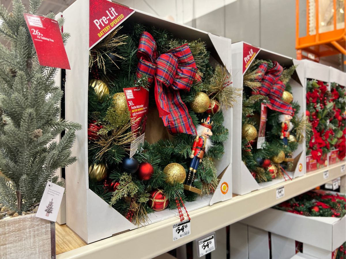 Home Depot Pre-Lit Wreaths