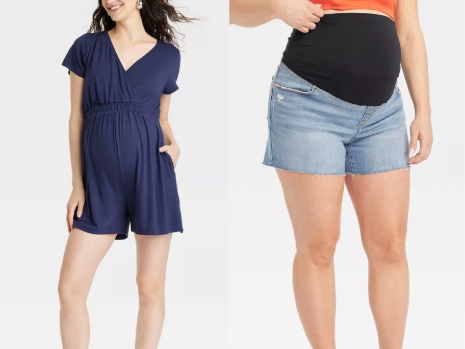 ingrid & isabel maternity romper and shorts
