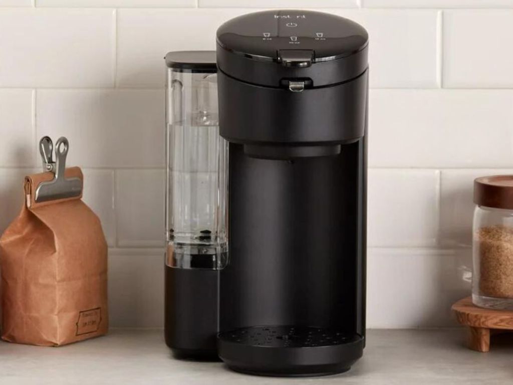 instant solo cafe coffee maker on counter in kitchen