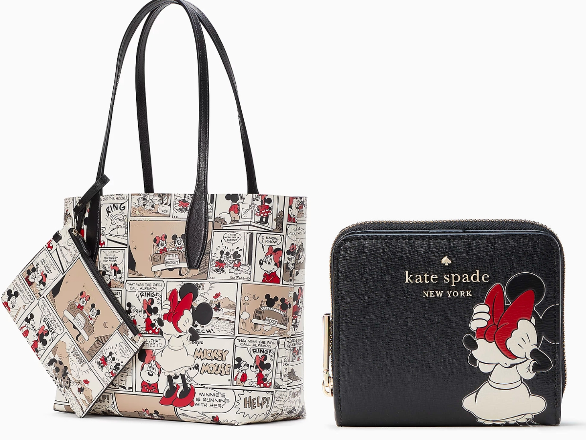 Amazon.com: Kate Spade x Disney Minnie Mouse Large Reversible Leather Tote  Purse(White Multi) : Clothing, Shoes & Jewelry
