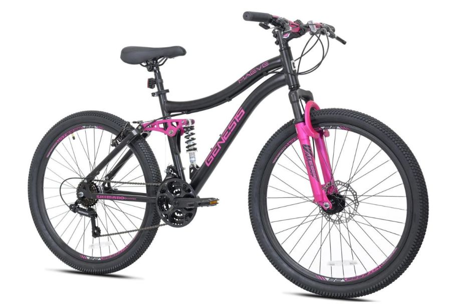 Kent-Genesis-26in.-Maeve-Womens-Mountain-Bike-in-Black-and-Pink يتم شحن دراجات وول مارت بسعر يبدأ من 98 دولارًا |  يشمل دراجات هوفي وكينت للأطفال والكبار