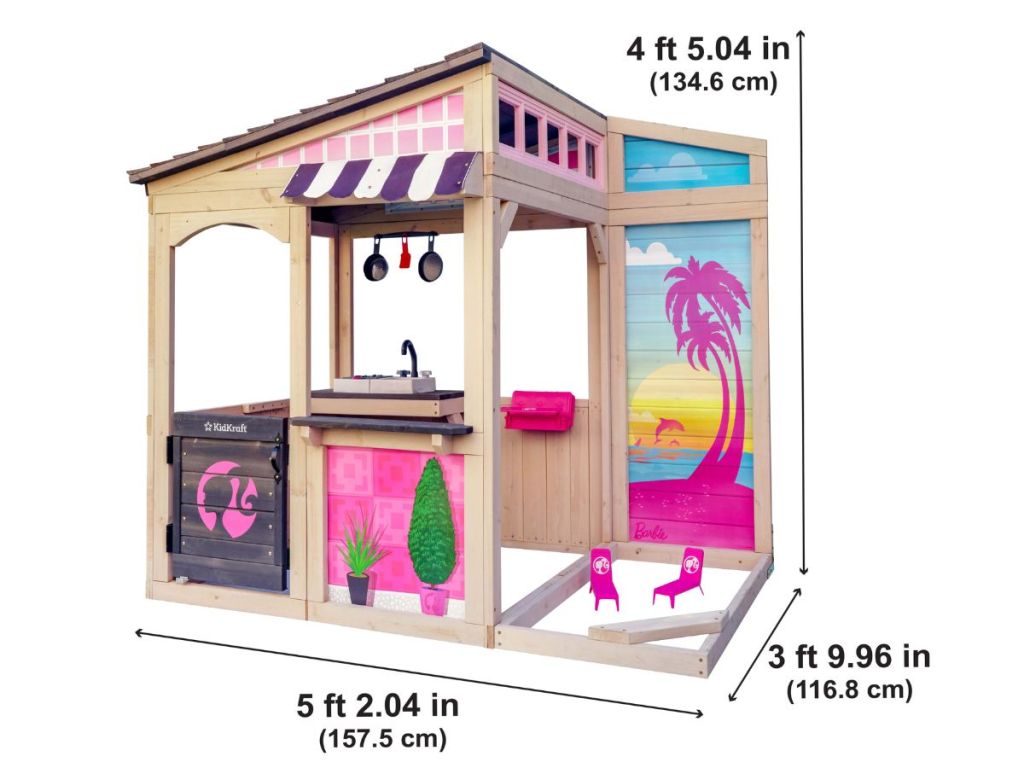 KidKraft-Barbie-Seaside-Wooden-Outdoor-Playhouse-1 مسرح KidKraft Barbie الخارجي بسعر 139 دولارًا فقط يتم شحنه على موقع Walmart.com (299 دولارًا أمريكيًا)