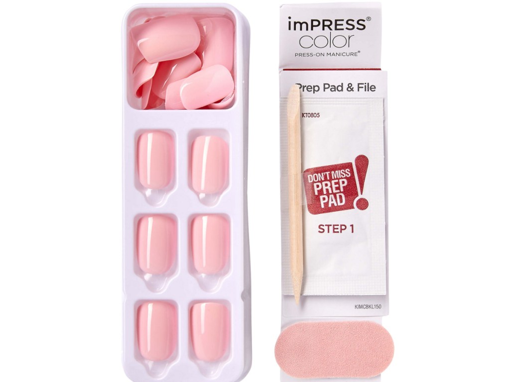 Kiss-impress-nails-kit-in-pink- أطقم أظافر Kiss Press-On بأقل من 3 دولارات على ULTA.com