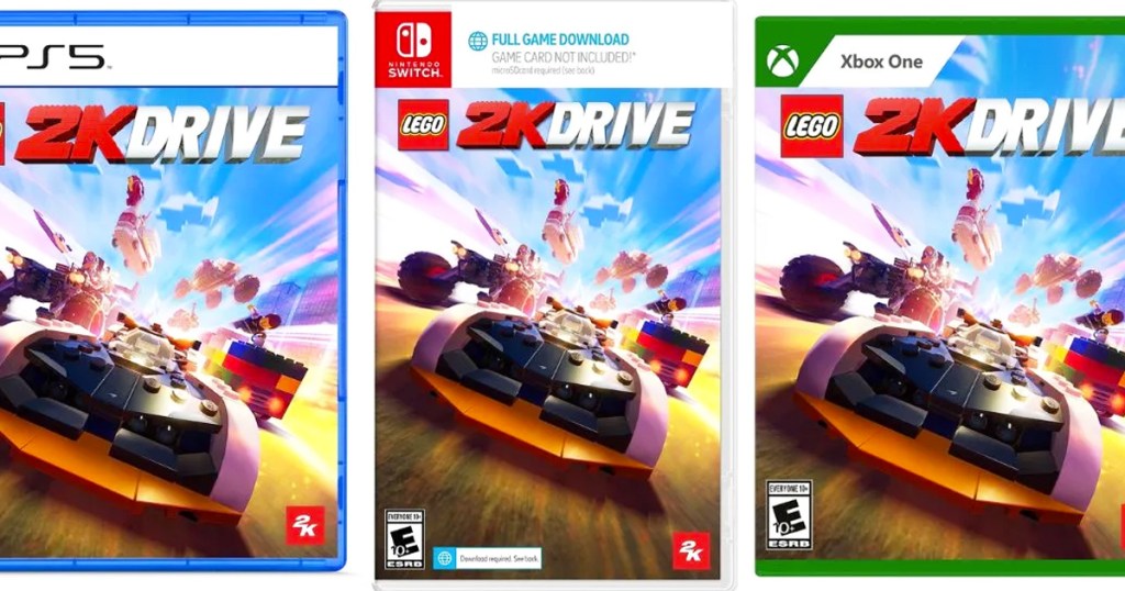 three versions of LEGO 2KDrive Game for different consoles