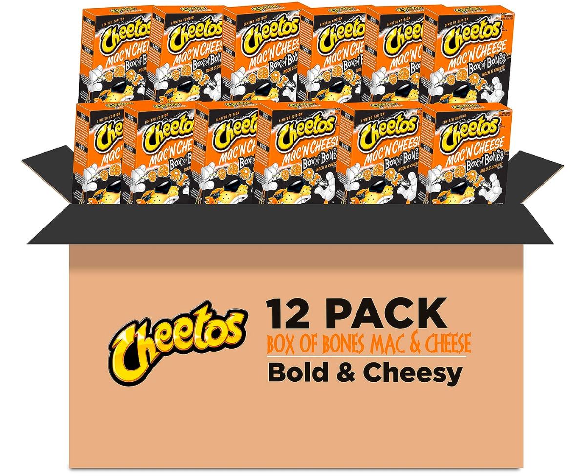 Limited Edition Cheetos Box of Bones Halloween Mac n Cheese 12 count stock image