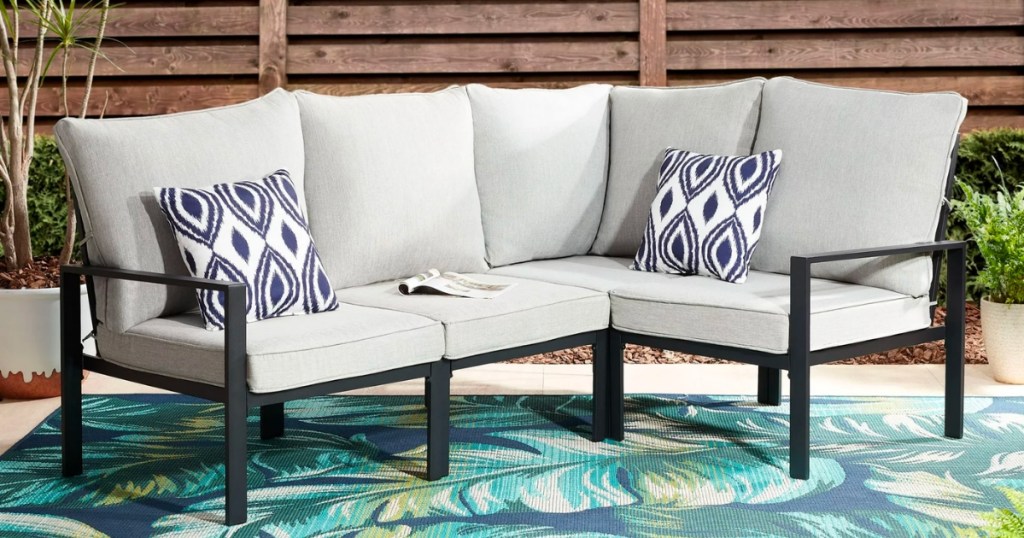 Mainstays Asher Springs Outdoor 4-Piece Sectional Set