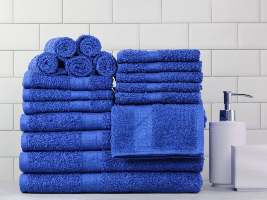 Mainstays 18-Piece Bath Towel Set in Royal Spice