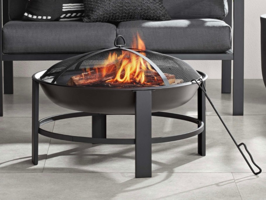 Mainstays 28" Metal Round Outdoor Wood-Burning Fire Pit
