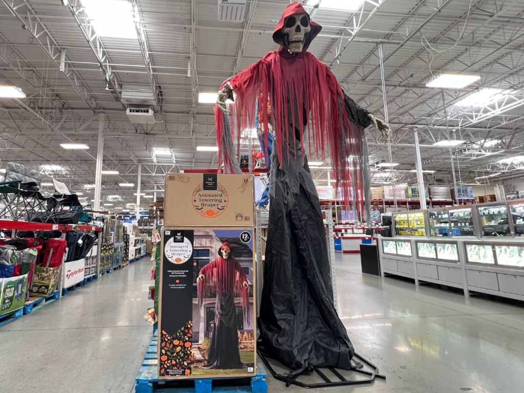 Member's Mark 12' Skeleton Reaper in a store