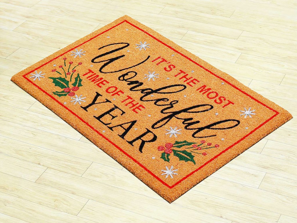 doormat that says its the most wonderful time of the year